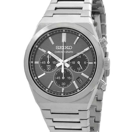 Seiko Discover More Classic Chronograph Rustfrit Steel Grey Dial Quartz SSB455P1 100M herreur