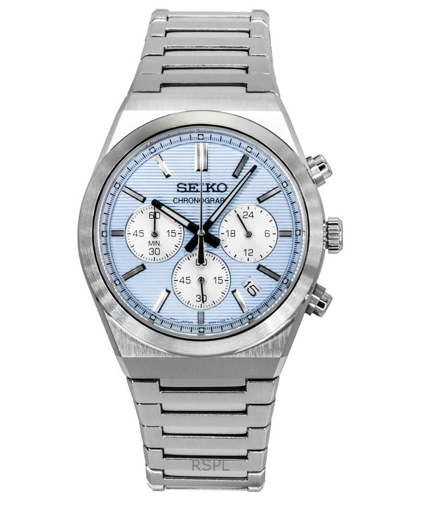 Seiko Conceptual Chronograph Rustfrit Stål Lyseblå Skive Quartz SSB459P1 100M Herreur