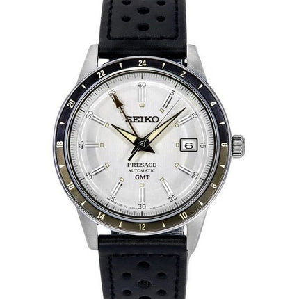 Seiko Presage Style60&#39,s GMT kalvelæderrem Grå skive Automatisk SSK011J1 herreur