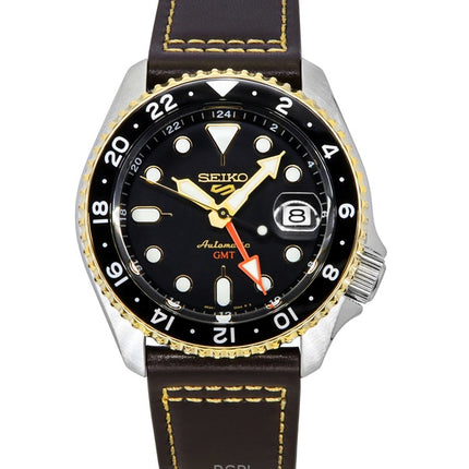 Seiko 5 Sports SKX GMT Læderrem Brun Urskive Automatisk SSK036K1 100M herreur