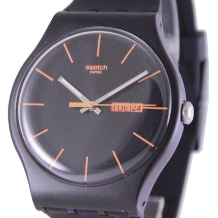 Swatch originaler mørke Rebel schweizisk Quartz SUOB704 Unisex ur