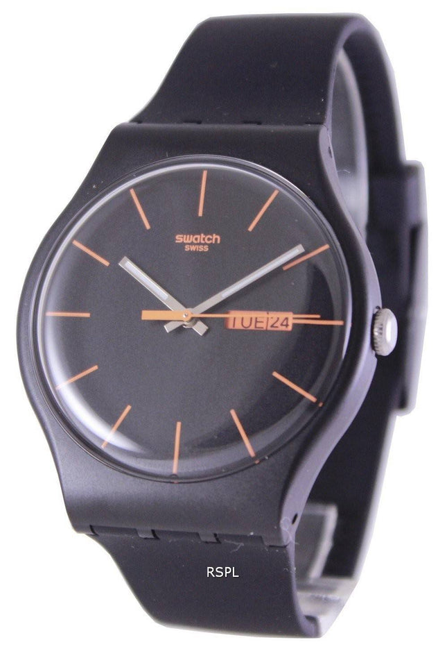 Swatch originaler mørke Rebel schweizisk Quartz SUOB704 Unisex ur
