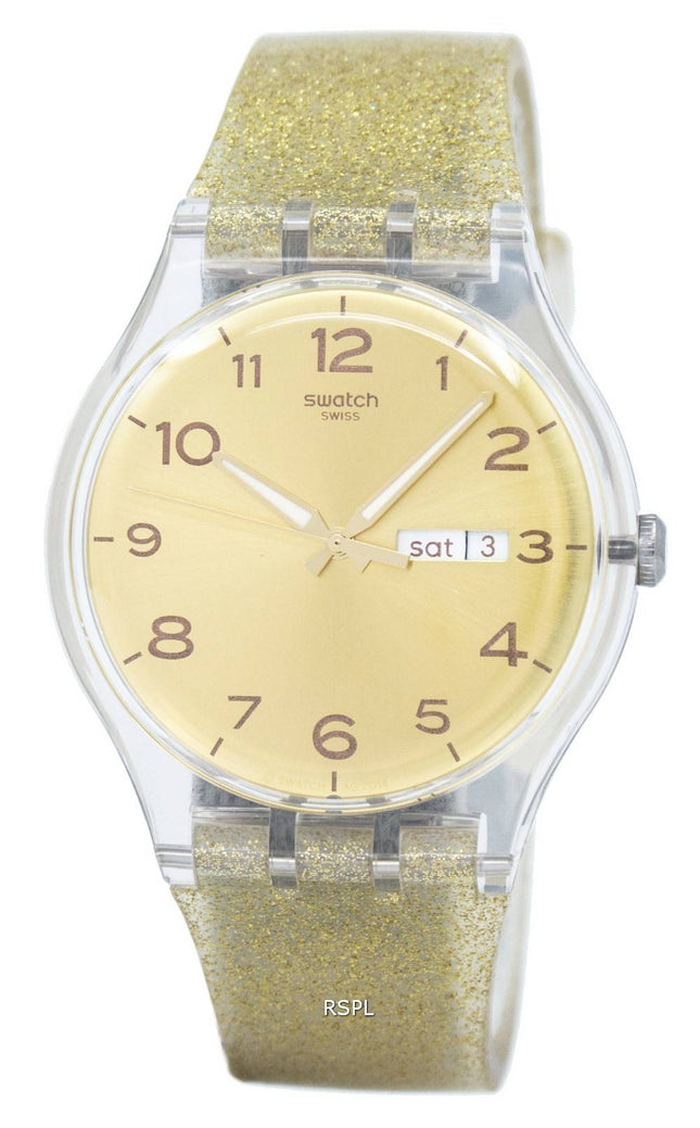 Swatch originaler gyldne gnistre kvarts SUOK704 Unisex ur