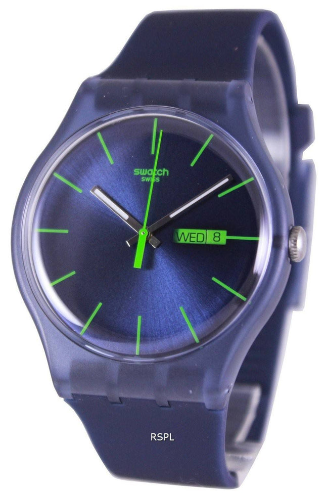 Swatch originaler blå Rebel schweizisk Quartz SUON700 Unisex ur