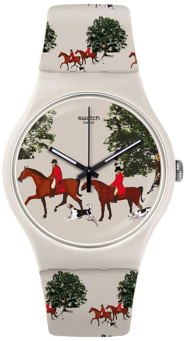 Swatch originaler rød jakke Analog Quartz SUOT103 Unisex ur