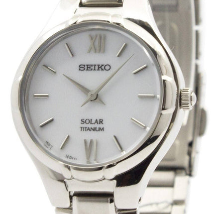 Seiko Solar Titanium White Dial SUP277P1 SUP277P kvinders ur