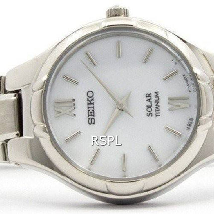 Seiko Solar Titanium White Dial SUP277P1 SUP277P kvinders ur