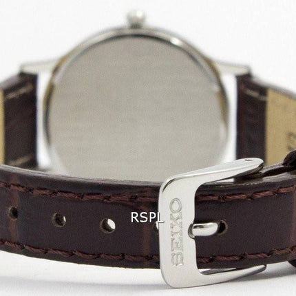 Seiko Solar hvid skive læder rem SUP303P1 SUP303P kvinders ur