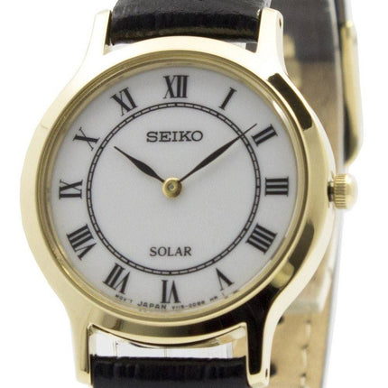 Seiko Solar hvid skive læder rem SUP304P1 SUP304P kvinders ur