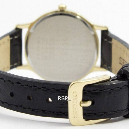 Seiko Solar hvid skive læder rem SUP304P1 SUP304P kvinders ur