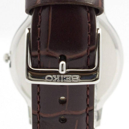 Seiko Solar hvid skive læder rem SUP869P1 SUP869P Herreur