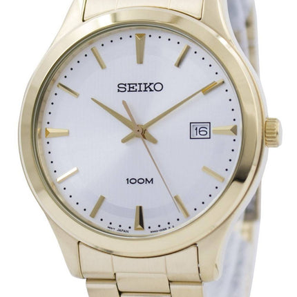 Seiko Quartz guld Tone 100M SUR054 SUR054P1 SUR054P Herreur