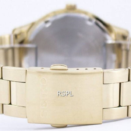 Seiko Quartz guld Tone 100M SUR054 SUR054P1 SUR054P Herreur