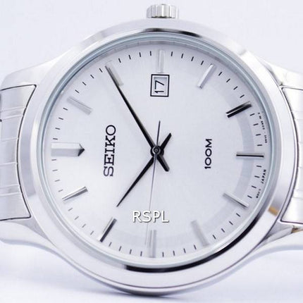 Seiko Quartz hvid skive 100M SUR141 SUR141P1 SUR141P Herreur