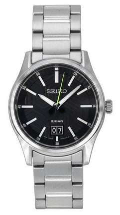 Seiko Analog Stainless Steel Black Dial Quartz SUR535P1 100M herreur