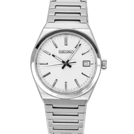 Seiko Conceptual rustfrit stål hvid urskive kvarts SUR553P1 100M herreur