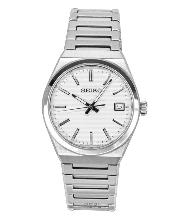 Seiko Conceptual rustfrit stål hvid urskive kvarts SUR553P1 100M herreur