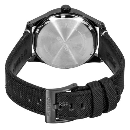 Seiko Classic nylonrem sort urskive kvarts SUR571P1 100M herreur