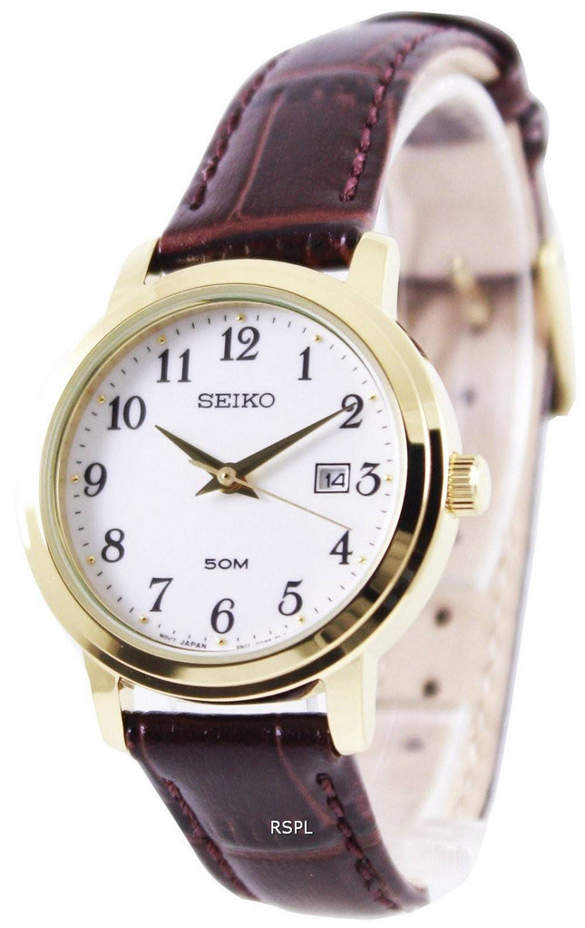 Seiko Quartz læder rem SUR822P1 SUR822P kvinders ur