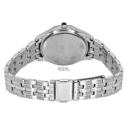 Seiko rustfrit stål cremefarvet urskive kvarts SWR069P1 dameur