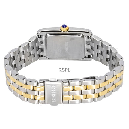 Seiko tofarvet rustfrit stål sølvfarvet urskive kvarts SWR087P1 dameur