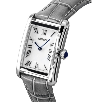 Seiko Classic læderrem hvid urskive kvarts SWR099P1 dameur