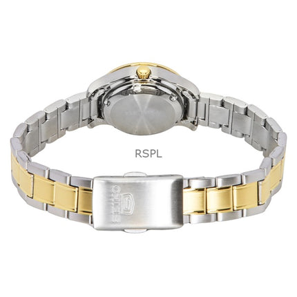 Seiko 5 tofarvet rustfrit stål sort urskive 21 juveler automatisk SYMD94K1 dameur