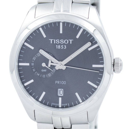 Tissot T-Classic PR 100 dobbelt tid Quartz T101.452.11.061.00 T1014521106100 Herreur