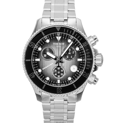 Tissot Seastar 1000 kronograf rustfrit stål sort urskive quartz dykkerur T120.217.11.061.00 300M herreur