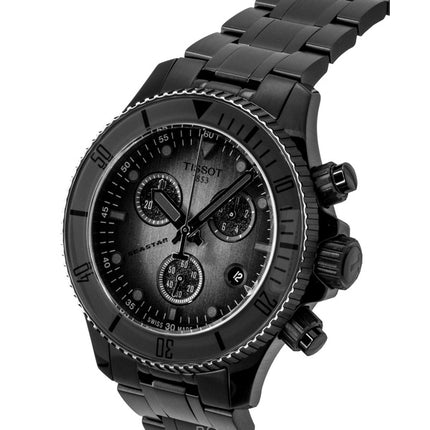 Tissot Seastar 1000 kronograf sort rustfrit stål sort urskive quartz dykkerur T120.217.33.061.00 300M herreur