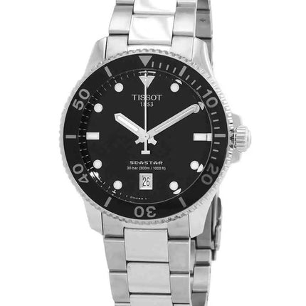 Tissot T-Sport Seastar 1000 rustfrit stål Black Dial Quartz Diver&#39,s T120.410.11.051.00 300M herreur