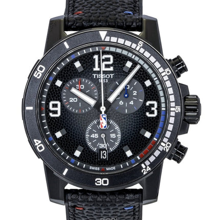 Tissot Supersport NBA Special Edition Chronograph Leather Strap Black Dial Quartz T125.617.37.067.00 100M Men's Watch