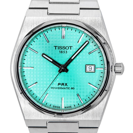 Tissot PRX Powermatic 80 rustfrit stål lysegrøn urskive automatisk T137.407.11.091.01 100M herreur