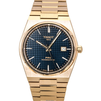 Tissot PRX Rosaguld rustfrit stål blå urskive automatisk T137.407.33.041.00 100M herreur