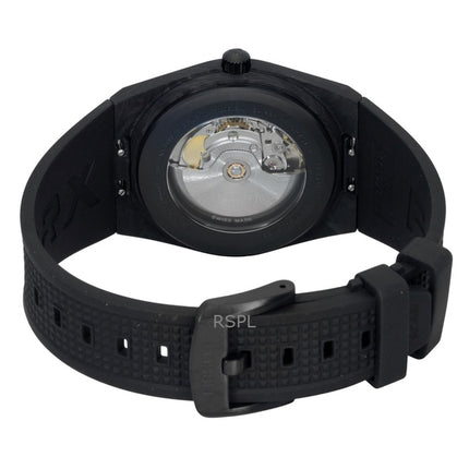 Tissot PRX kulstof syntetisk rem sort urskive automatisk T137.907.97.201.00 100M herreur