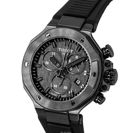 Tissot T-Race Kronograf Silikonerem Sort Skive Quartz T141.817.37.051.00 100M Herreur