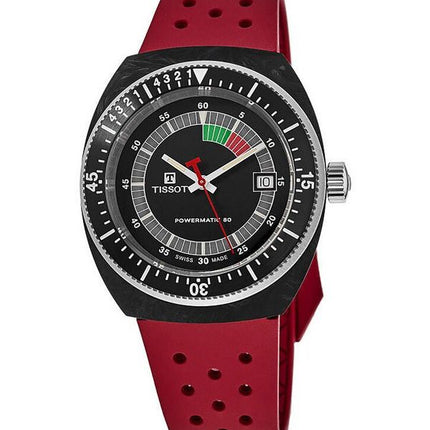 Tissot T-Sport Sideral Powermatic 80 gummirem med sort skive Automatisk dykker T145.407.97.057.02 300M unisex ur