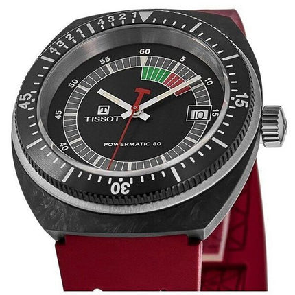 Tissot T-Sport Sideral Powermatic 80 gummirem med sort skive Automatisk dykker T145.407.97.057.02 300M unisex ur