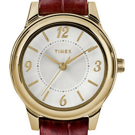 Timex Core sÃ¸lv urskive LÃ¦derrem Kvarts TW2R85800 Dameur