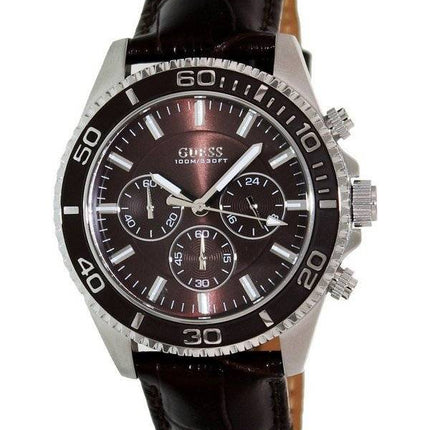 Gætte Chronograph brun læder kvarts U0171G2 Herreur
