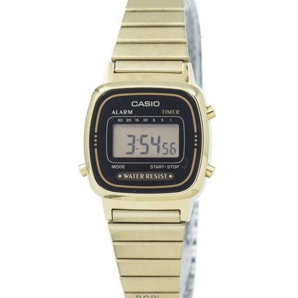 Renoveret Casio Digital Alarm Timer Quartz LA670WGA-1DF Dameur i rustfrit stål