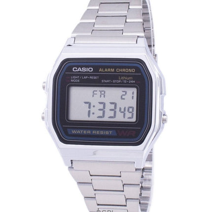 Renoveret Casio Digital Stainless Steel Daily Alarm Quartz A158WA-1DF herreur