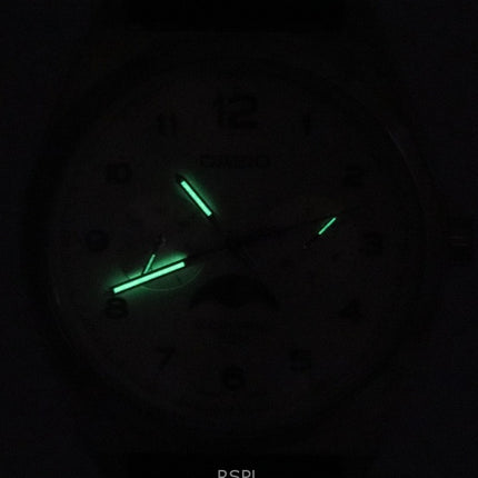 Renoveret Casio Standard Analog Moon Phase White Dial Quartz MTP-M300L-7A herreur