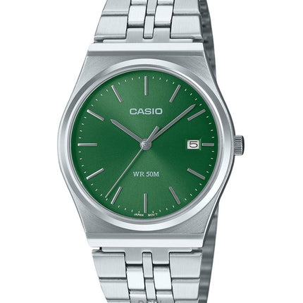 Renoveret Casio Standard Analog Rustfrit Stål Grøn Urskive Quartz MTP-B145D-3AV Unisex Ur
