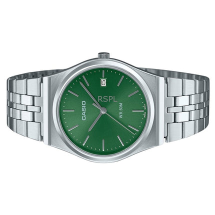 Renoveret Casio Standard Analog Rustfrit Stål Grøn Urskive Quartz MTP-B145D-3AV Unisex Ur