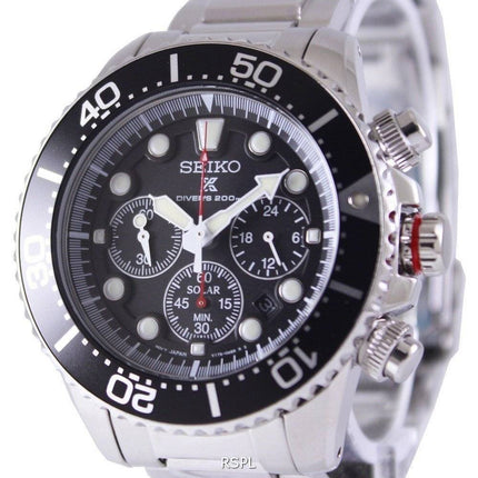 Renoveret Seiko Prospex Diver',s Solar Chronograph SSC015 SSC015P1 SSC015P 200M Herreur