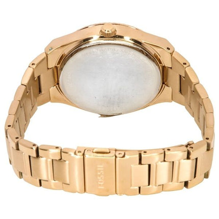 Renoveret Fossil Scarlette Rose Gold Rustfrit Stål Rose Gold Sunray Dial Quartz ES5258 Dameur
