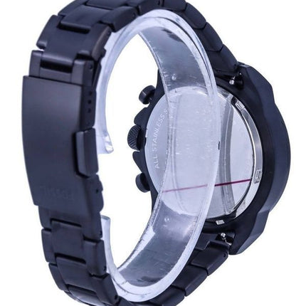 Renoveret Fossil Bronson Chronograph rustfrit stål Black Dial Quartz FS5853 herreur