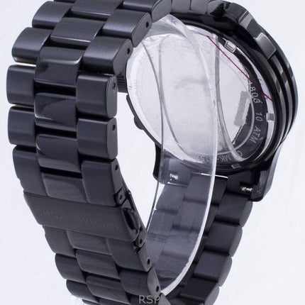 Renoveret Michael Kors Runway Chronograph rustfrit stål Black Dial Quartz MK8157 100M herreur