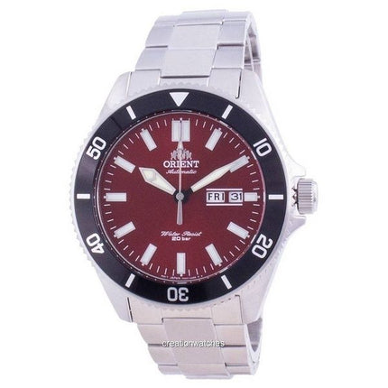 Renoveret Orient Sports Rustfrit Stål Red Dial Automatisk Diver&#39,s RA-AA0915R19B 200M herreur